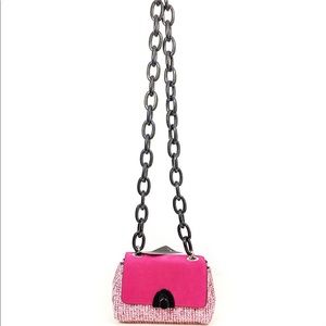 Zara pink textured bag with thick chain strap